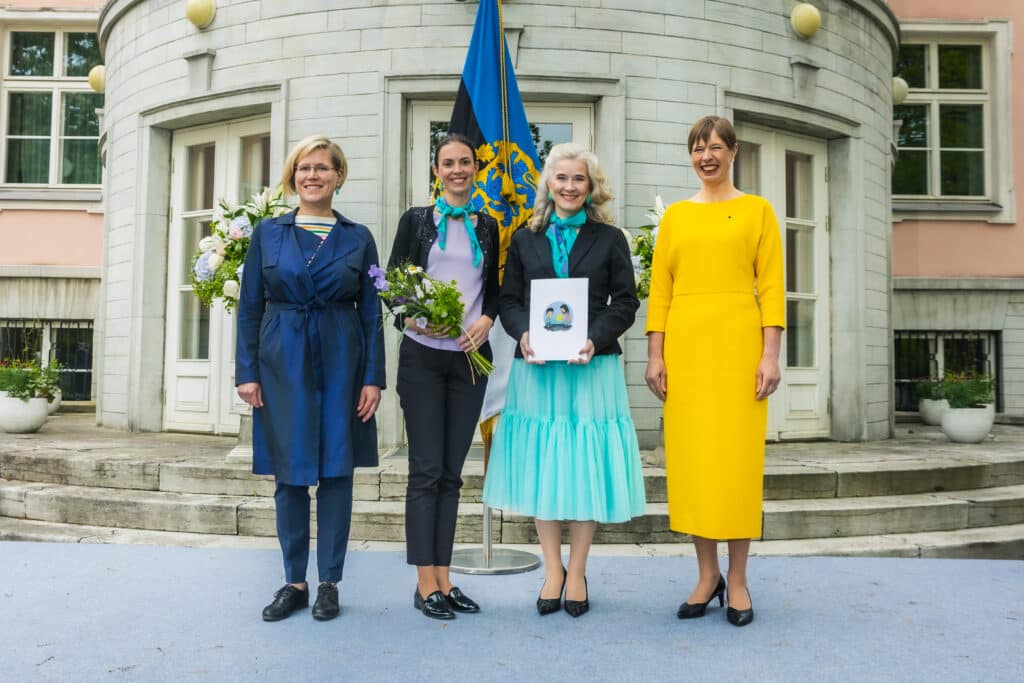 Fotol vasakult: õiguskantsler Ülle Madise, Unistuste Päeva tegevjuht Kristiina Gabor-Mägi, kommunikatsioonijuht Ave Pilt, president Kersti Kaljulaid (foto: Arno Mikkor)